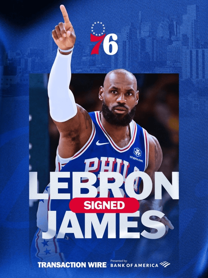 名记：詹姆斯会让费城成为NBA最受关注的球队
